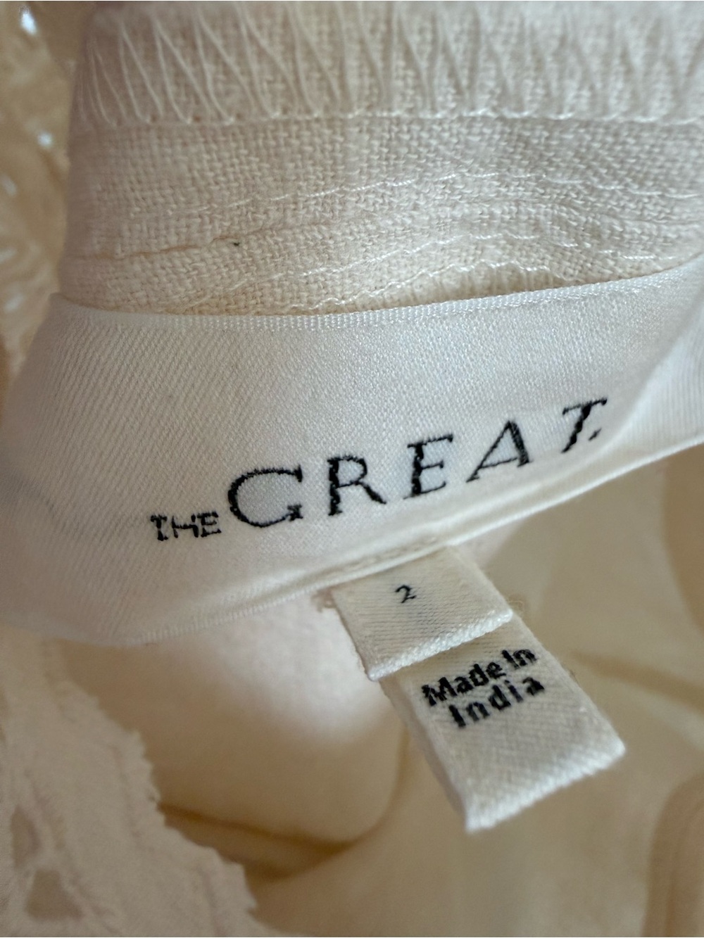 THE GREAT. Cream Eyelet Lace Tank & Skirt Set - Picture 4 of 7